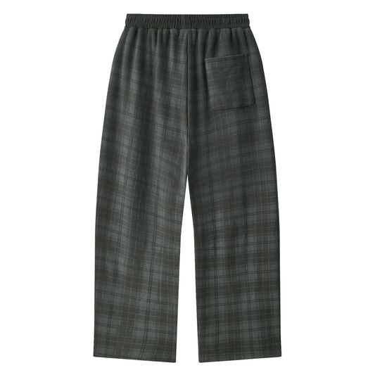 Barbed Plaid Straight Leg Pants