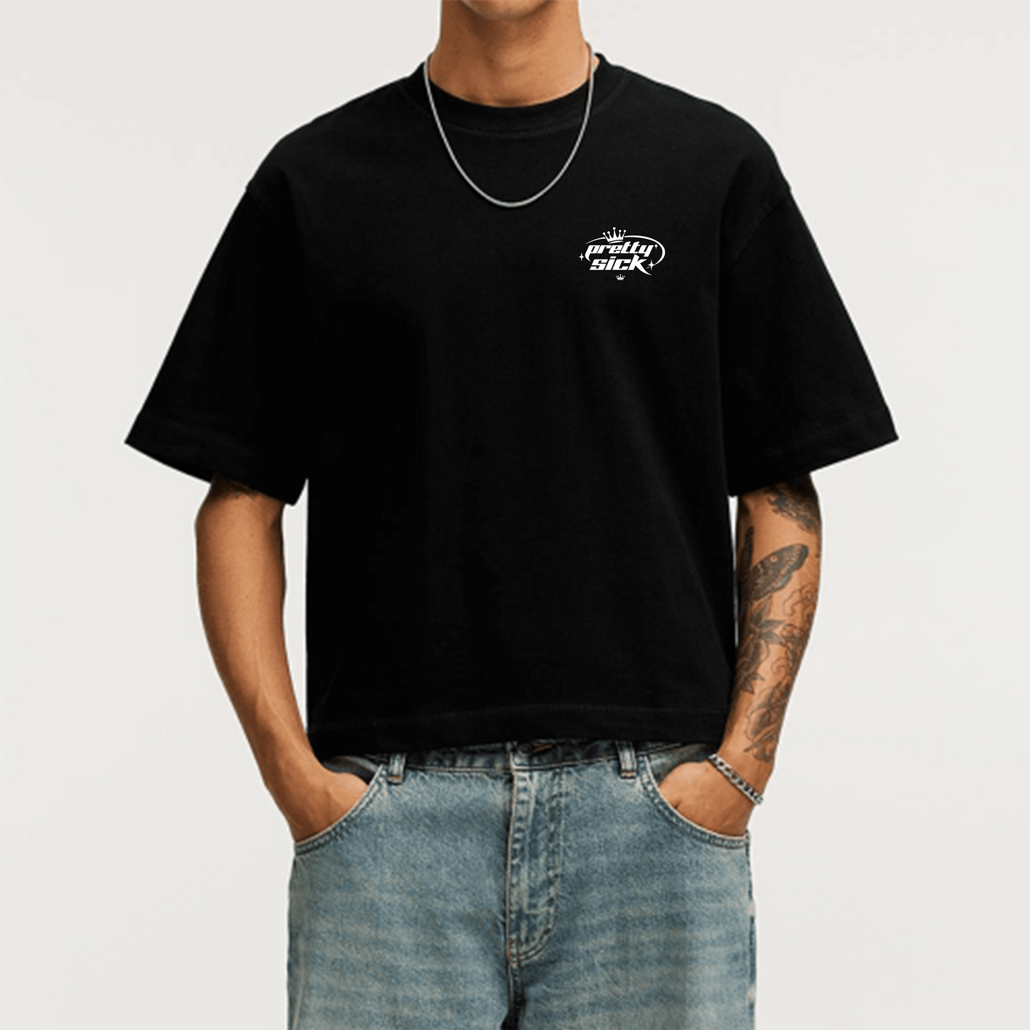 Pretty Sick Cropped Oversized Tee